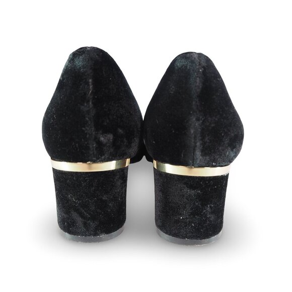 Kate Spade Milan Too Point Toe Velvet Black Heels Women's 7M Black / Gold Accent - Picture 5 of 11